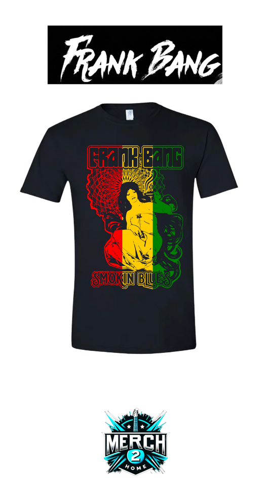 Frank Bang "Mary Jane Smokin' Blues" RASTA Men's Gilden SoftStyle Crew T-Shirt--FREE SHIPPING--